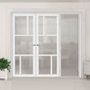Room Divider - Handmade Eco-Urban® Arran Door Pair DD6432F - Frosted Glass - Premium Primed - Colour & Size Options