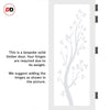 Artisan Solid Wood Internal Door Pair - Blooming Tree 6mm Obscure Glass - Clear Printed Design - Eco-Urban® 6 Premium Primed Colour Choices