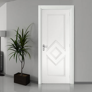 Image: Bespoke Ascot White Primed Fire Internal Door - 1/2 Hour Fire Rated