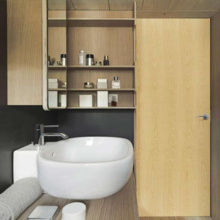 Image: Bathroom door in ash veneer