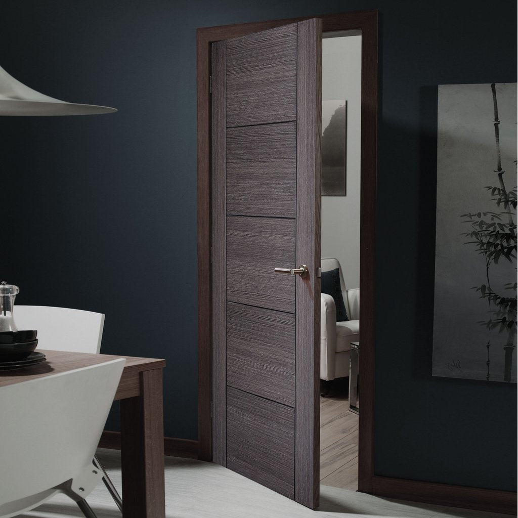 Modern flush grey colour interior door