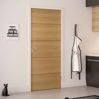 Image: Augusta Real American White Oak Crown Cut Veneer Fire Door - Prefinished - 1/2 Hour Fire Rated