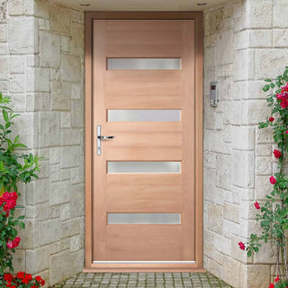 Image: Balham External Hardwood Door and Frame Set - Frosted Double Glazing, From LPD Joinery