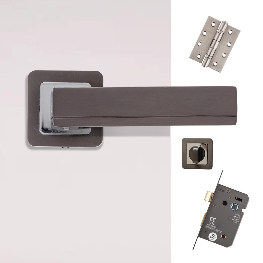 Invictus Premium Bathroom Door Handle Pack - Matt Satin Black