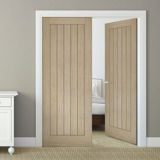 Image: Belize Light Grey Internal Door Pair - 30 Minute Fire Rated - Prefinished