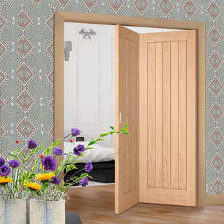 Image: Two Folding Doors & Frame Kit - Belize Oak 2+0 - Unfinished