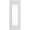 J B Kind White Classic Belton Primed Door Pair - Clear Glass