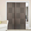 Bespoke Thruslide Apollo Chocolate Grey Flush Door - 2 Sliding Doors and Frame Kit - Prefinished