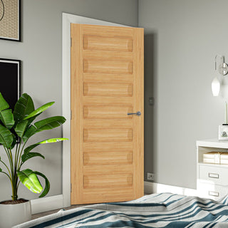 Image: Bespoke Biarritz Oak Panel Fire Internal Door - 1/2 Hour Fire Rated - Prefinished