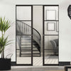 Soho 4 Pane Black Primed Absolute Evokit Double Pocket Doors - Clear Glass