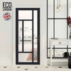 Handmade Eco-Urban Morningside 5 Pane Solid Wood Internal Door UK Made DD6437G Clear Glass - Eco-Urban® Shadow Black Premium Primed