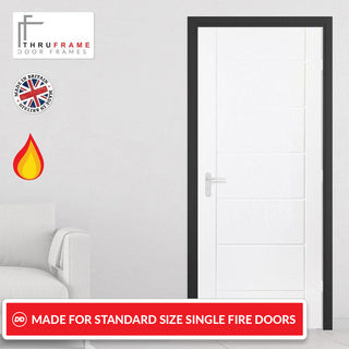 Image: Made to Size Single Interior Black Primed MDF Frame - For 30 Minute Fire Doors