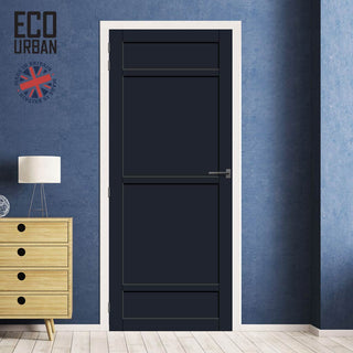 Image: Malvan 4 Panel Solid Wood Internal Door UK Made DD6414 - Eco-Urban® Shadow Black Premium Primed
