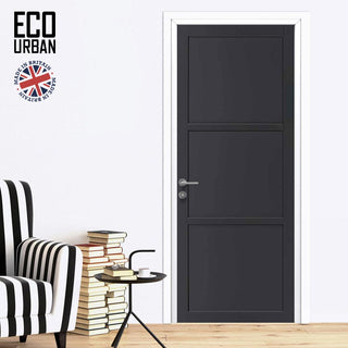 Image: Manchester 3 Panel Solid Wood Internal Door UK Made DD6305 - Eco-Urban® Shadow Black Premium Primed