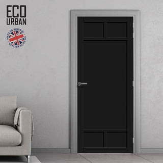 Image: Sydney 5 Panel Solid Wood Internal Door UK Made DD6417 - Eco-Urban® Shadow Black Premium Primed