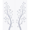 Double Glass Sliding Door - Solaris Tubular Stainless Steel Sliding Track & Blooming Tree 8mm Obscure Glass - Clear Printed Design