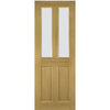 Bury American White Oak Veneer Quad Telescopic Pocket Doors - Clear Bevelled Glass - Prefinished