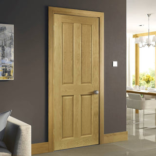 Image: Bespoke Bury Real American Oak Crown Cut Veneer Fire Internal Door - Prefinished - 1/2 Hour Fire Rated