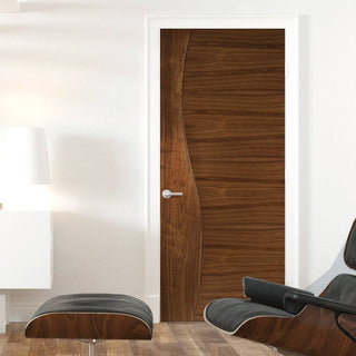 Image: Contemporary Design Cadiz Walnut Prefinished Fire Door - 1/2 Hour Fire Rated