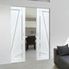 Calypso Aurora Shaker Absolute Evokit Double Pocket Doors - White Primed