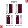 Premium Composite Front Door Set with One Side Screen - Camarque 2 Linear Glass - Shown in Purple Violet