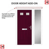 Premium Composite Front Door Set with One Side Screen - Camarque 2 Linear Glass - Shown in Purple Violet