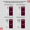 Premium Composite Front Door Set with One Side Screen - Camarque 2 Linear Glass - Shown in Purple Violet
