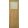 Cambridge Period Oak Double Evokit Pocket Door Detail - Frosted Glass - Unfinished