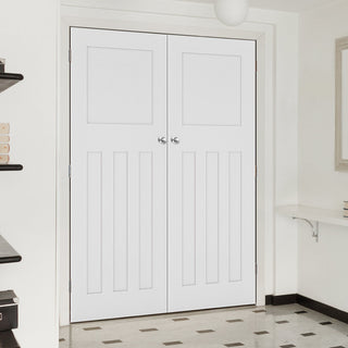 Image: Bespoke Cambridge White Primed Period Internal Door Pair