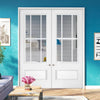 Canterbury White Primed Internal Door Pair - Clear Bevelled Glass