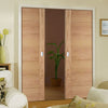 Bespoke Carini 7P Oak Flush Double Pocket Door - Prefinished