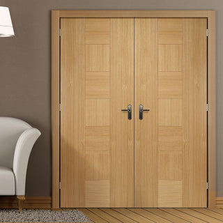 Image: Bespoke Catalonia Flush Oak Door Pair - Prefinished