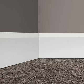Image: Thruframe Chamfered White Primed Skirtings on Solid Core - Not decorated
