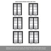 Room Divider - Soho 4 Pane Charcoal Clear Glass - Prefinished Door with Single Side