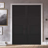 Chelsea 4 Panel Black Painted Internal Door Pair - Prefinished