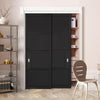Two Sliding Maximal Wardrobe Doors & Frame Kit - Chelsea 4 Panel Black Painted Door - Prefinished