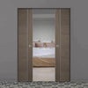 Bespoke Chocolate Grey Alcaraz Double Frameless Pocket Door - Prefinished