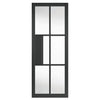 JB Kind Industrial Civic Black Internal Door - Clear Glass - Prefinished