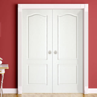 Image: Classic Grained PVC Panelled Door Pair