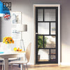 Handmade Eco-Urban Kochi 8 Pane Solid Wood Internal Door UK Made DD6415G Clear Glass - Eco-Urban® Shadow Black Premium Primed