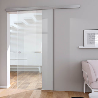 Image: Single Glass Sliding Door - Moor 8mm Clear Glass - Planeo 60 Pro Kit