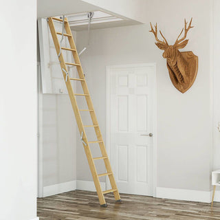 Image: Dolle Wooden Loft Ladder - ClickFix 76G - Insulated Door, Max Ceiling Height 2750mm