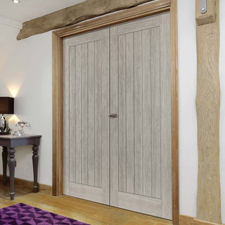 Image: J B Kind Laminates Colorado Grey Coloured Door Pair - Prefinished