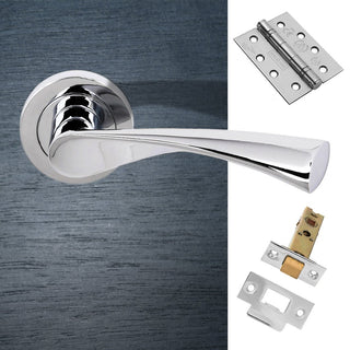 Image: Colorado Status Fire Lever on Round Rose - Polished Chrome Handle Pack