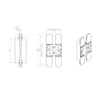 130x30mm Ceam 3D Concealed Hinge & Intumescent Pads - Suits Fire Doors - 7 Finishes - Single Hinge