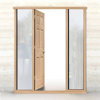 Image: External LPD Universal Oak Door Frame - Shown with Twin Side Apertures