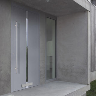 Image: External ThruSafe Aluminium Front Door - 1355 Stainless Steel - 7 Colour Options