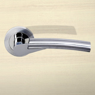 Image: Florida Status Lever on Round Rose - Satin Chrome - Polished Chrome