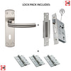 Steelworx CSLP1167P/SSS Arched Lever Lock Satin Stainless Steel Handle Pack