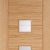 Bespoke Vancouver Oak 4LS Door Pair Diamond Lined Clear Glass - Prefinished